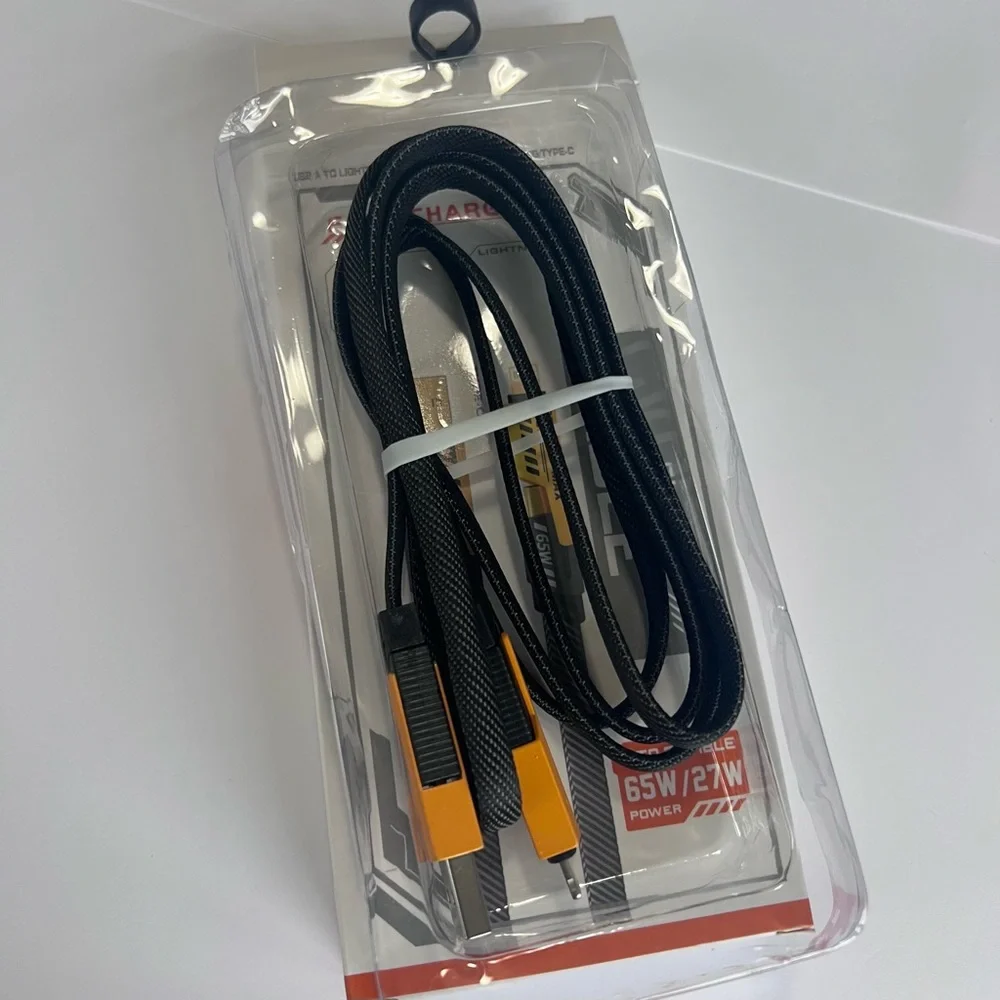 USB 4 in 1 Fast Charging Cable Flat Wire Yellow/Black